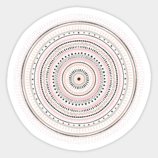 Pink Gray Geometric Doodles Mandala Sticker